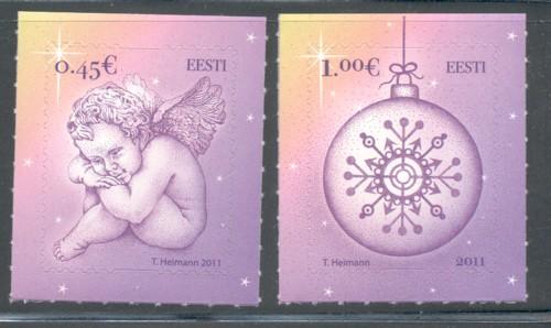 Estonia Sc 689-90 2011 Christmas stamp set mint NH