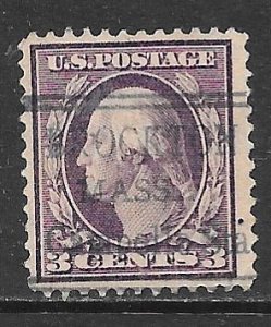 USA 376: 3c Washington, Brockton, MA precancel, used, F-VF