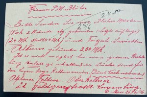 1916 Luxembourg postal Stationery postcard Cover to Leipzig Germany 