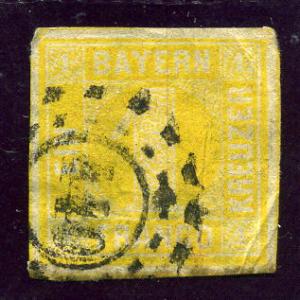 Bavaria 1862 - Scott # 9 - Used