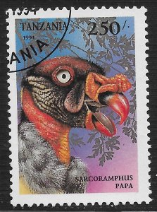 Tanzania #1284 250sh Raptors - Birds - Sarcoramphus Papa ~ CTO