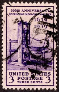 1939, US 3c, Stephen Daye Press, Used, Sc 857