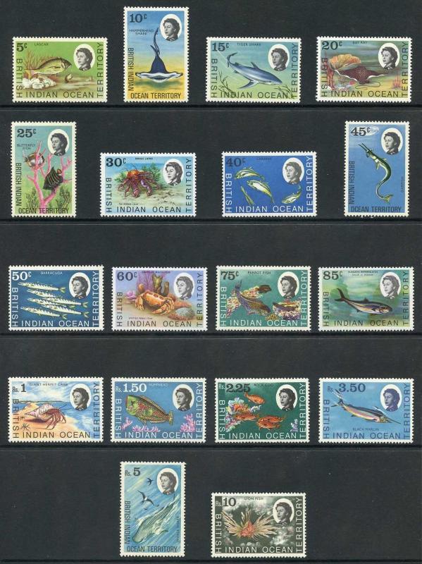 British Indian Ocean Territory SG16/30 1968 Set Fresh U/M