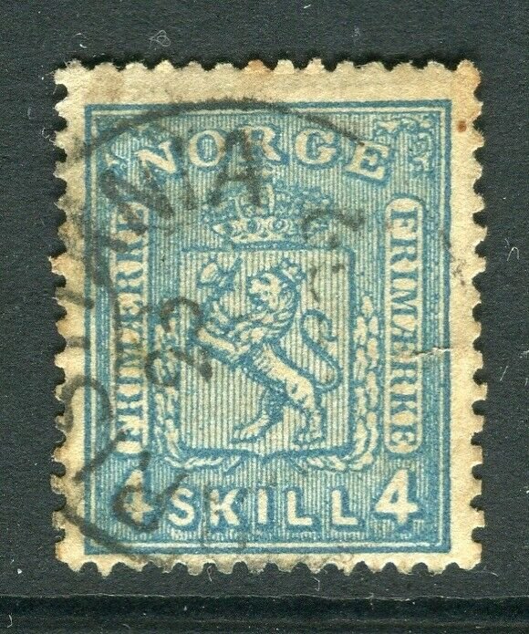 NORWAY; 1867 early classic Skilling issue used 4sk. value, Postmark