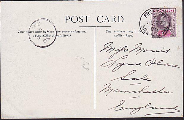 SIERRA LEONE 1905 postcard from BO to UK....................................7634