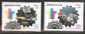 Korea Scott 1052-1053 MNH** 1977   stamp set 