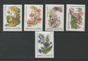 Thematic Stamps Plants - RUSSIA 1988 FLOWERS 5v 5891/5 mint