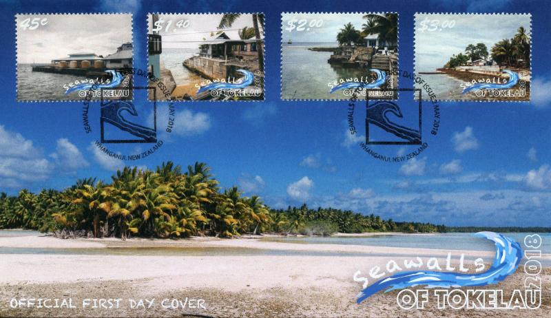 Tokelau 2018 FDC Seawalls 4v Set Cover Tourism Landscapes Palm Trees Stamps 