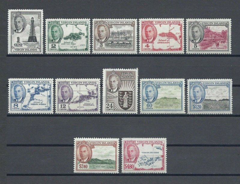 BRITISH VIRGIN ISLANDS 1952 SG 136/47 MNH Cat £50