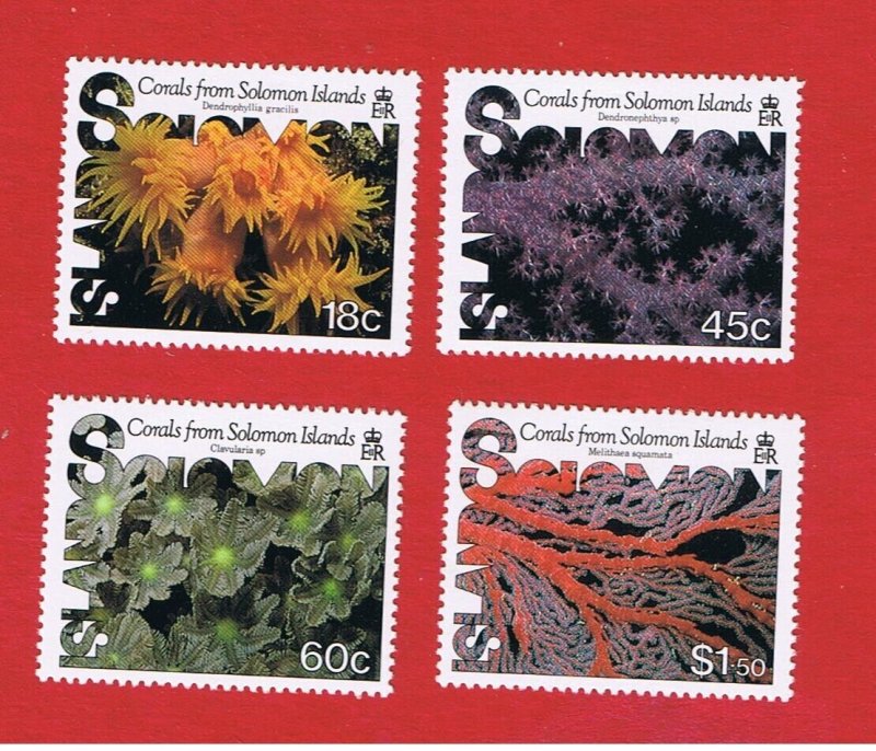 Solomon Islands #576-579   MNH OG   Coral    Free S/H 