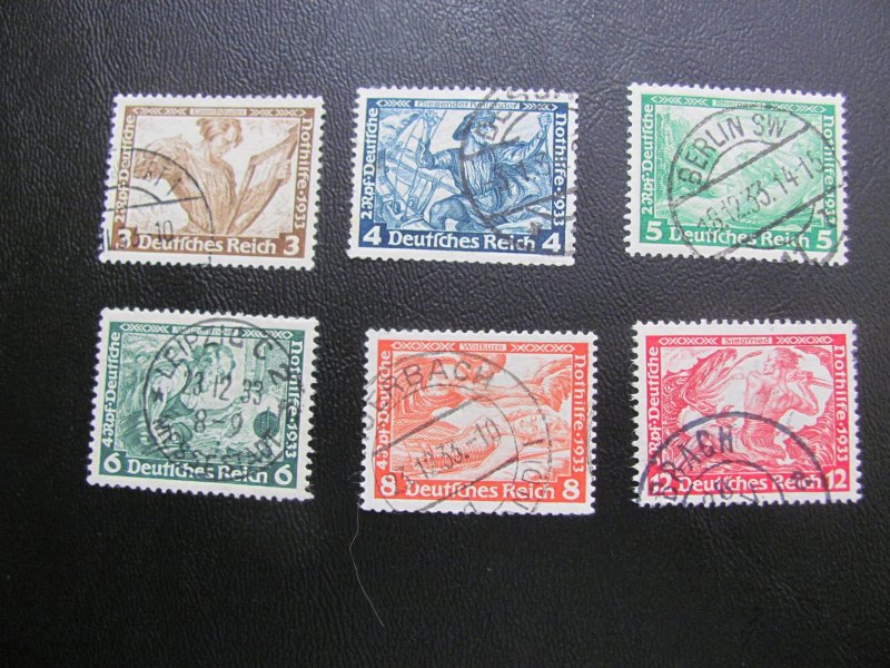 GERMANY 1933 USED  SC# B49-54 WAGNER SHORT SET  (113)