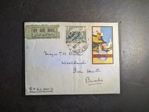 1926 Iraq RAF Airmail Cover Baghdad to Bucho England Royal Air Force