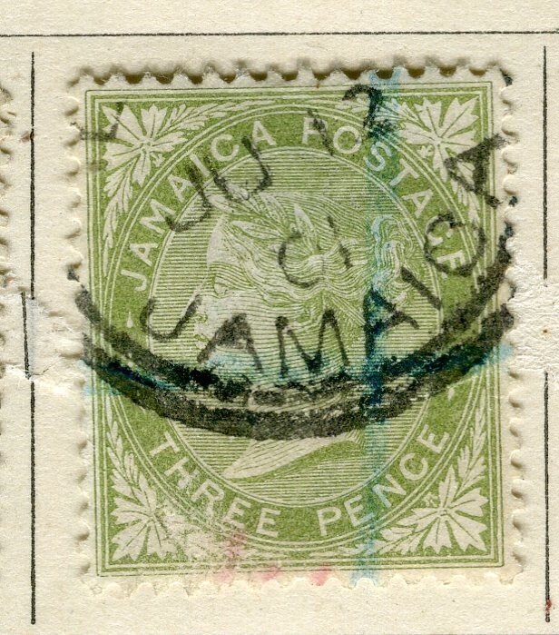 JAMAICA; 1883 classic QV Crown CA Wmk. issue used 3d. value