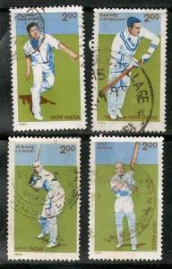 India 1996 Cricketers of India Sc 1549-52 Used Set Inde Indien