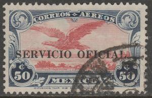 MEXICO CO19, 50cents OFFICIAL AIR MAIL. USED. F-VF (745)