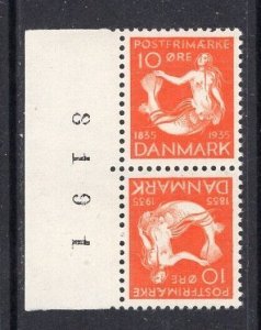 Denmark 1935 Fairy Tales 10 Ore Tete Beche Pair No Gutter MNH #248c CV$65