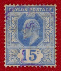 CEYLON Sc 185 VF/USED - 1903 15c King Edward VII - Well Centered - See Desc