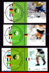 2840 BRAZIL 2002 + FRANCE + GERMANY, WORLD CUP CHAMPIONS, SOCCER, FIFA, ALL MNH