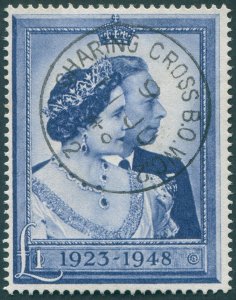 Great Britain 1948 £1 blue Silver Wedding SG494 used