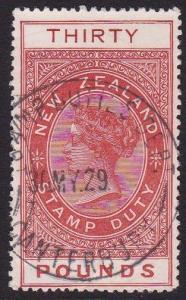 NEW ZEALAND 1880 Stamp Duty £30  fine used..................................7886
