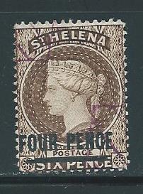 St. Helena 38 4d on 6d single Remainder cancel