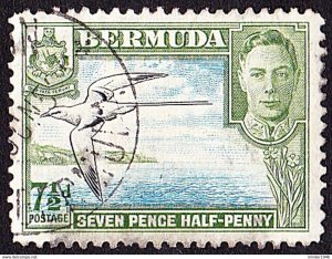 BERMUDA 1943 KGVI 7.5d Black, Blue & Yellow-Green SG114c Used