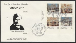 1977 #733-734 Tom Thomson FDC, Plate Block, NR Covers Cachet