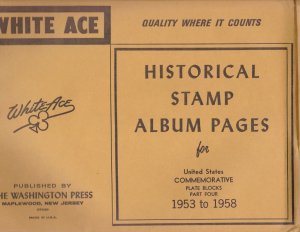 KAPPYSstamps WHITE ACE PART 4 PLATE BLOCK PAGES 1953-1958 #12