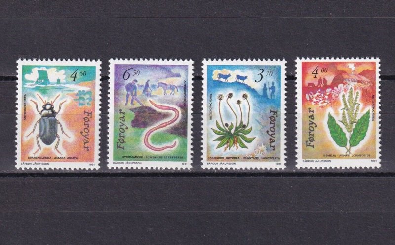 SA11a Faroe Islands 1991 Plants and Animals Spread by man mint stamps