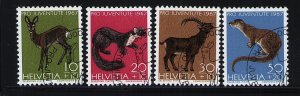 Switzerland B370-B373 used stamps wild animals Pro Juventute 1967 (2)