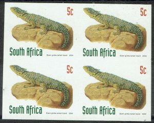 SOUTH AFRICA 1997 LIZARD 5C IMPERF BLOCK MNH **