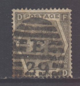 GB Scott 60 - SG125, 1872 Victoria 6d Grey Plate 12 F-D used