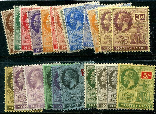 HERRICKSTAMP MONTSERRAT Sc.# 54-74 Mint Hinged Scott Retail $140.00