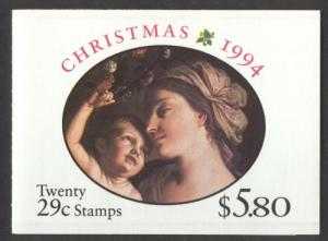 US Scott # 22871b  BK217 29¢ Christmas Traditional Bkl