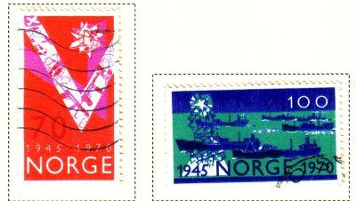 Norway Sc 555-6  1970 Liberation 25 yrs stamps used