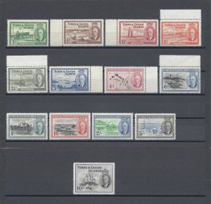 TURKS & CAICOS ISLANDS 1950 SG 221/33 MNH Cat £85