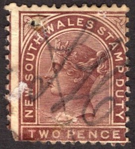 1882, New South Wales, Revenue Stamp, Used, Faulty