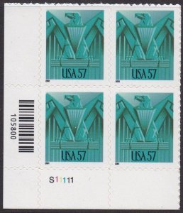 3471A Eagle Plate Block MNH