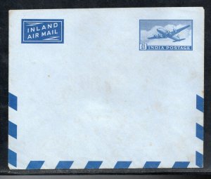 India 1948 2½ As Air Mail Postal Stationery Envelope Jain-AE5 Mint # 7643