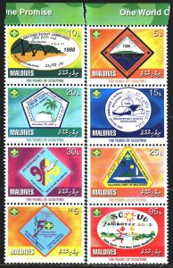 Maldives. 2008. 4646-53. Scouts. MNH.