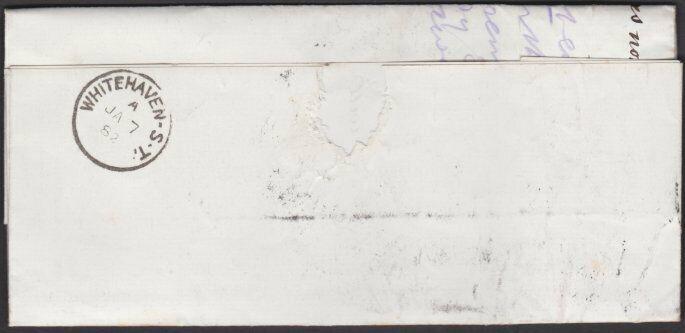 GB 1881 folded entire 1d GR & Co Perfin - WHITEHAVEN SORTING TENDER........29061