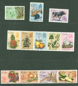 Cuba #1446-57 Mint (NH) Single (Complete Set) (Animals) (Flora)