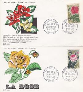 France # 1043-1044, Roses, 1st Day