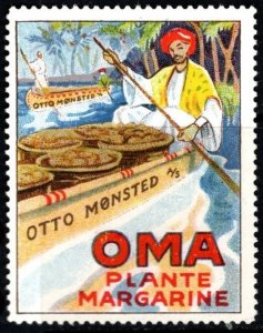 1920 Denmark Poster Stamp Otto Monsted Oma Plant Margarine