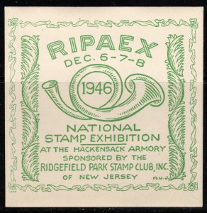 1934 US Cinderella RIPAEX National Stamp Exhibition Ridgefield NJ Dec 6-8 1934 M