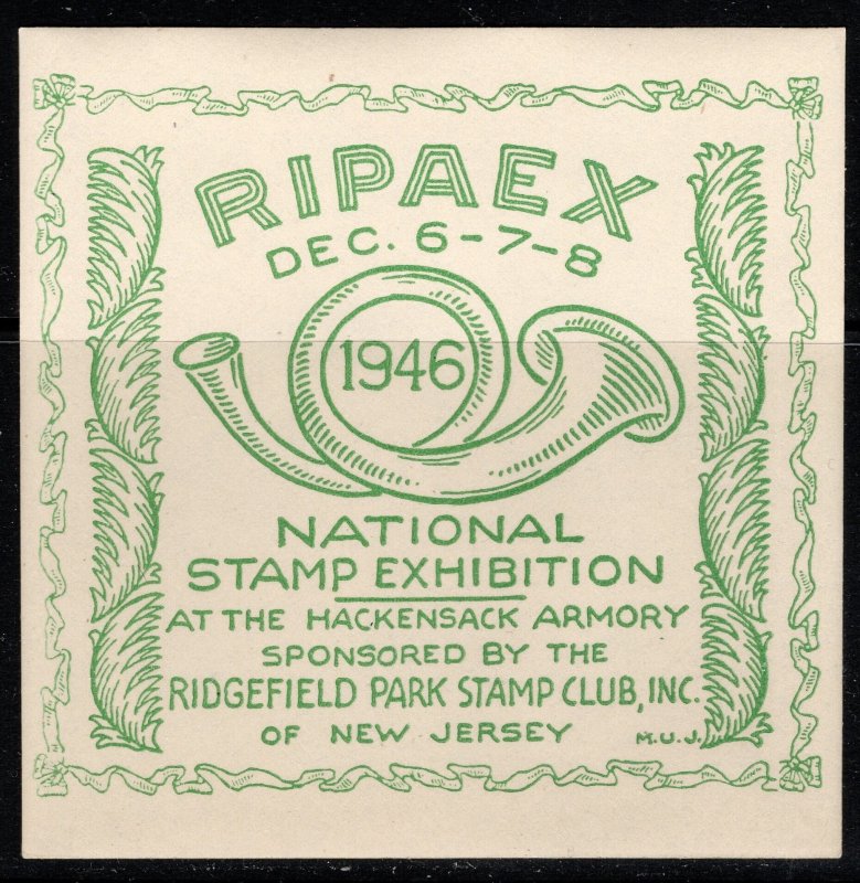 1934 US Cinderella RIPAEX National Stamp Exhibition Ridgefield NJ Dec 6-8 1934 M