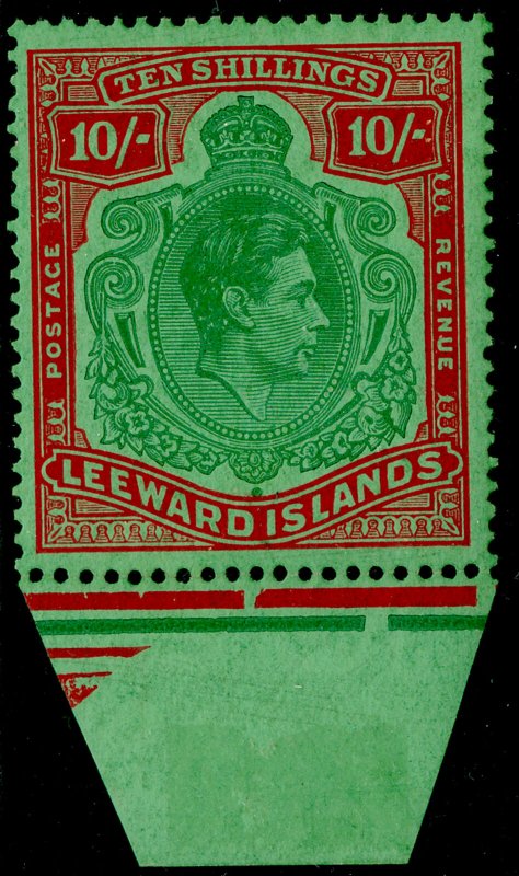 LEEWARD ISLANDS SG113c, 10c dp grn&dp vermilion/grn, NH MINT. Cat £120.MARGINAL. 