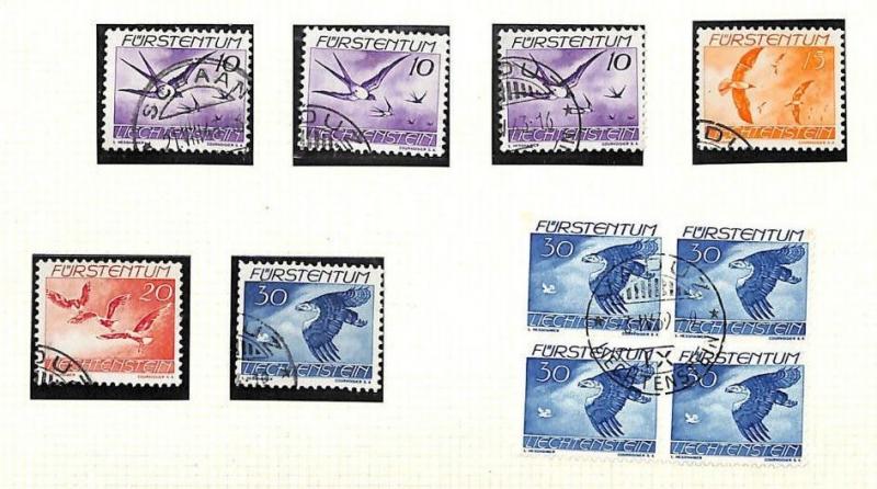 H83 Liechtenstein AVIATION 1939 AIR ISSUES & 1946 Cover BIRDS {samwells-covers}