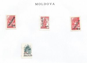 MOLDOVA - 1992 - o/p on USSR - Perf 4v Set - M L H