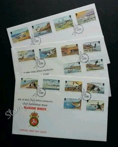 Isle Of Man Marine Birds Definitive Issue 1983 Fauna Animal Wildlife (FDC 3's)